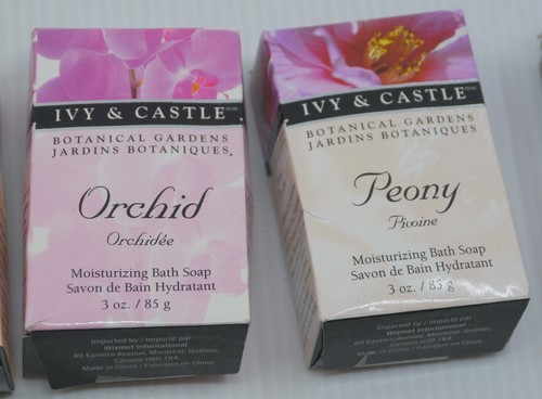 5 IVY & CASTLE MOISTURIZING BATH SOAP BARS, 3 oz., PEONY, ORCHID, LOTUS, POPPY + - Picture 3 of 5