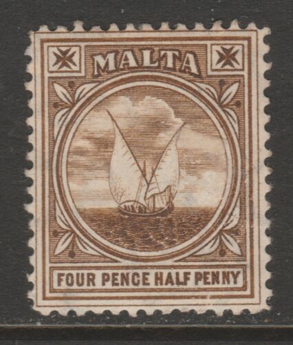 Malta MINT sg57 EVII 1904-14 4½d brown