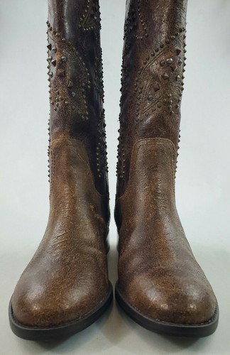Frye Donna Phoenix da Infilare Stivali Alti 72352 3472352 IN Pelle Marrone Sz 6M - Foto 4 di 12