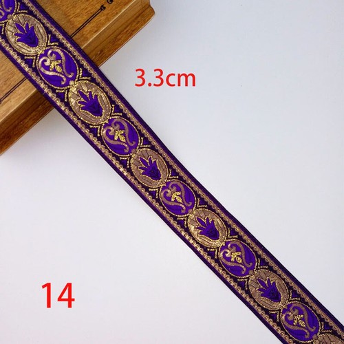 7 Yards Vintage Floral Embroidered Jacquard Ribbon Trim Braid Border Trimmings - Picture 25 of 50