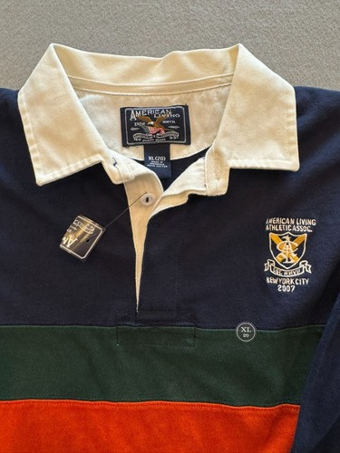 American Living Polo Shirt Teen Youth Size XL 20 New Preppy Rugby Collar Cotton - Picture 2 of 5