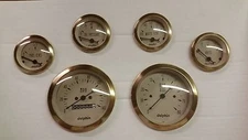 6 Gauge Set Hot Rod Street Rod Universal Dash Mechanical Speedometer Gold  