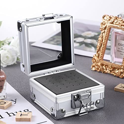 Nail Drill Grinding Bit Holder Box Professional Nail Polish 25 Holes Silver - Picture 3 of 7
