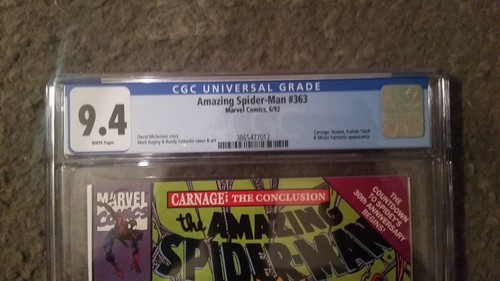 AMAZING SPIDERMAN 363 CGC 9.4 CARNAGE VS VENOM VS SPIDERMAN  - Picture 2 of 3
