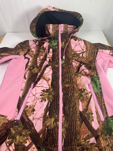 Aqua Stop Fleece Lined Hooded Pink Camo Jacket Womens M - Picture 4 of 8
