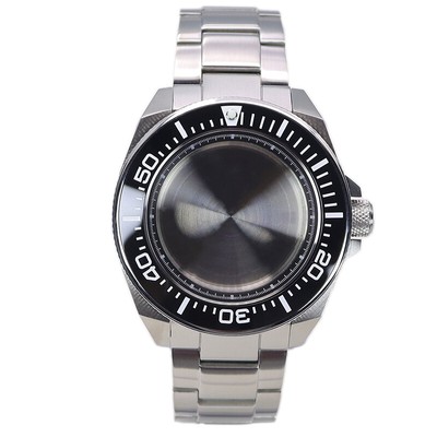 Silver Seiko Samurai Steel Watch Case+strap Sapphire Glass For nh34 NH35 nh36/38
