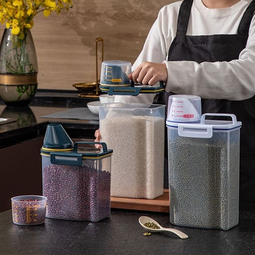 Pet Food Storage Container Dog Puppy Cat Dry Food Snack Dispenser Box With Cup - Picture 5 of 13