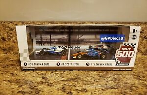 2020 Indianapolis 500 PODIUM PACK Sato –Dixon Rahal 1//64 Greenlight Diecast