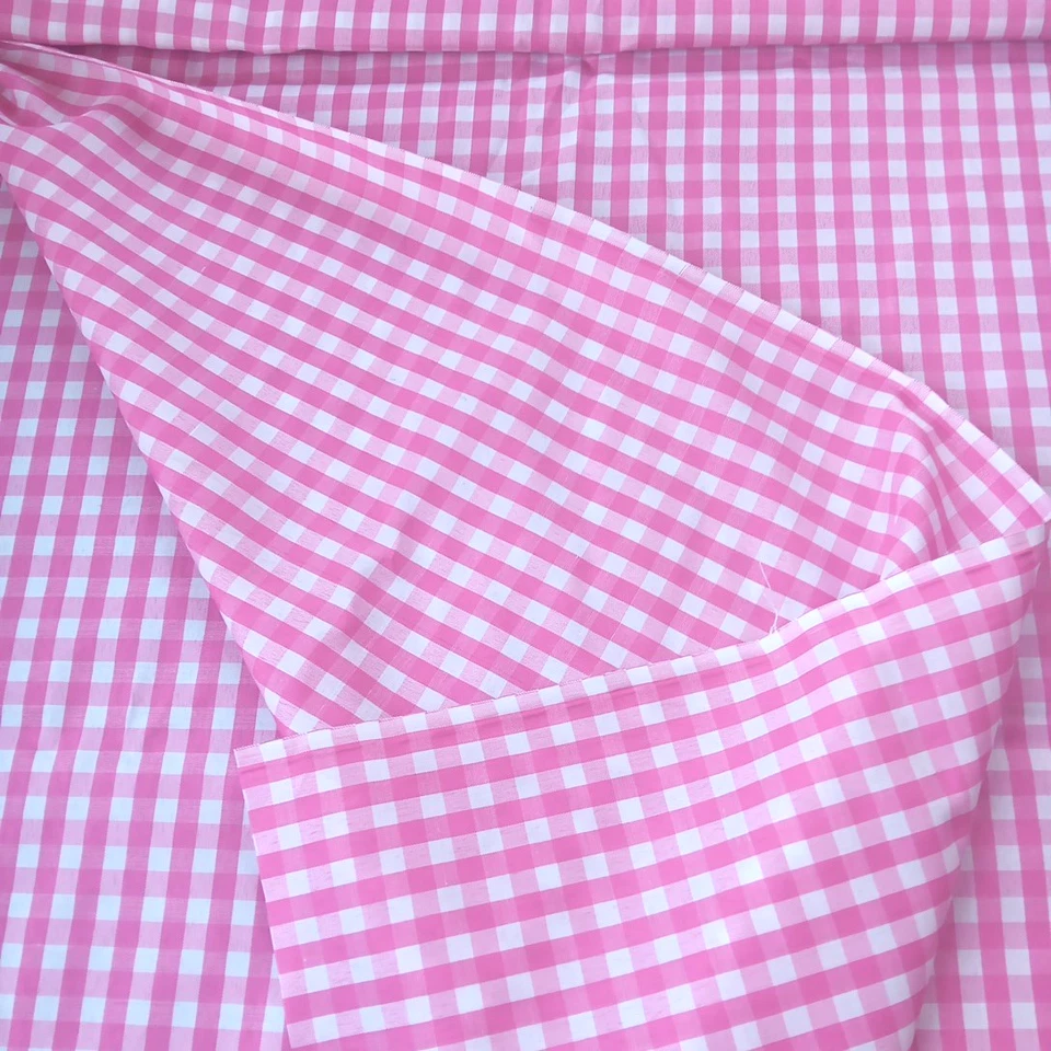 Tecido Gingham rosa branco quadrado leve fluxo 6 jardas Barbicore Prairie - Imagem 3 de 4