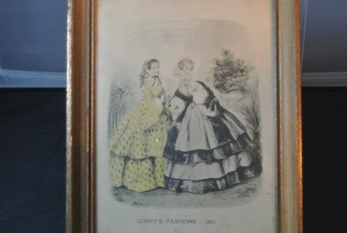 Lot of 2 Vintage Framed Godey's Fashion Prints - Picture 2 of 6