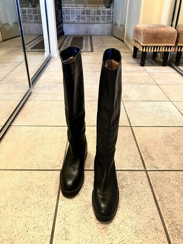 ***ZARA***BLACK**KNEE HIGH**LEATHER BOOT*** - Picture 3 of 16