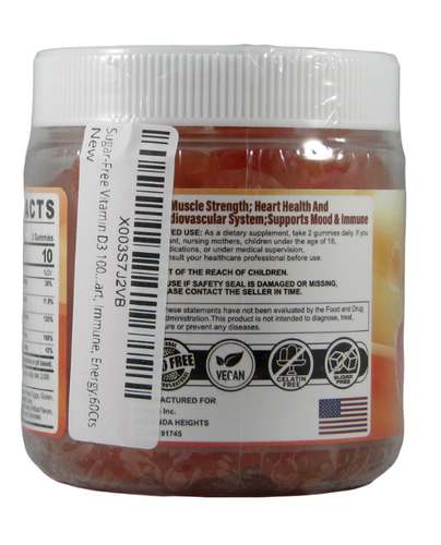 LILICARE Sugar-Free Vitamin D3 K2 Filled Gummies 5000IU / 10,000 IU 60 Gummies - Picture 3 of 4