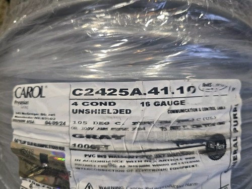50 Fuß Carol 16/4 16GA Draht 4C Allzweck C2425A.41.10 grau ungeschirmtes Kabel - Bild 2 von 4