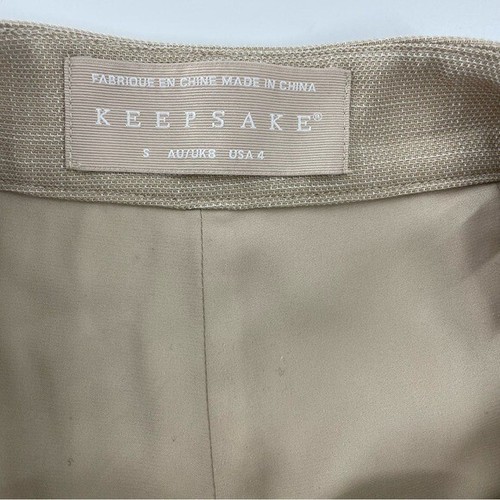 KEEPSAKE The Label HELLBRAUN HOHE TAILLE SCHMAL ZULAUFENDES BEIN LEINEN STIL HOSE Knöchelreißverschluss - Bild 7 von 12