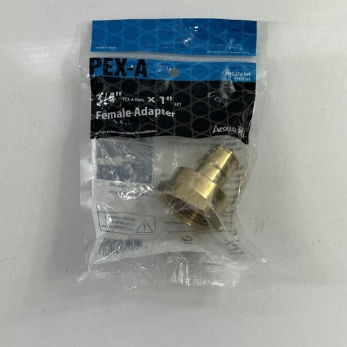 Adaptador reductor de tubería hembra de latón Apollo EPXFA341 para tubería PEX 1 x 3/4" - latón - Imagen 2 de 3