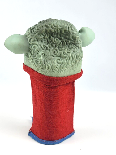 Vintage 1960 Rubber Lamb Chop hand puppet Rare green color w/ red sock - Picture 3 of 9