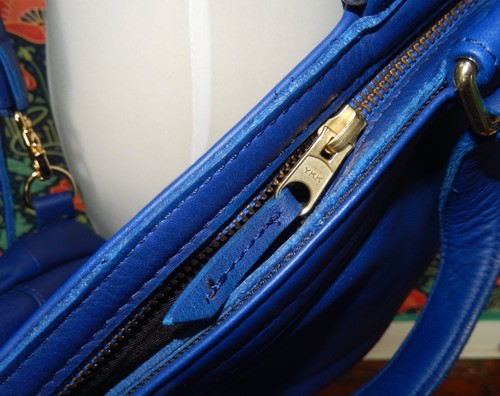 Bolso Mensajero Cartera Vlieger & Vandam Cuero Azul Pistola Pistola Repujado - Imagen 8 de 13