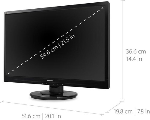 2x ViewSonic LED 22" FHD 60HZ LED Monitor W/ 2in1 Stand DP VGA HTMI Grade A - Picture 5 of 42
