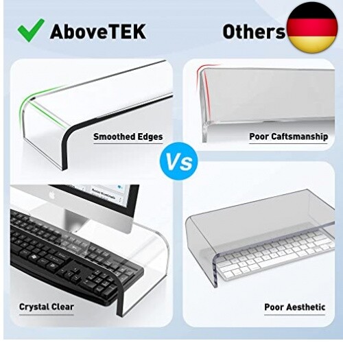 AboveTEK Monitorständer Acryl Bildschirmständer PC/TV Transparent Acryl Monitor - Bild 5 von 7