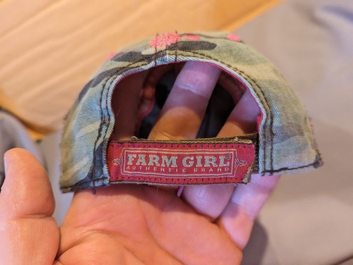 Farm Girl Distressed Baseball Cap Child/Youth M/L Pre-Owned Camo Hat - Picture 6 of 9