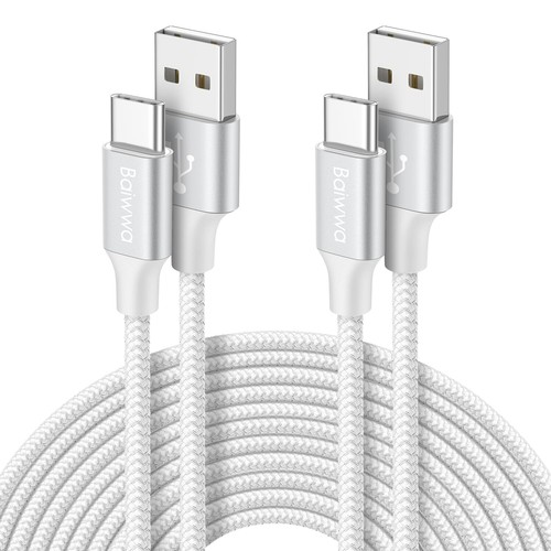 Cable USB C Blanc Lot de 2 3 M Long Câble USB A vers USB C Charge Rapide 3A T... - Zdjęcie 1 z 8