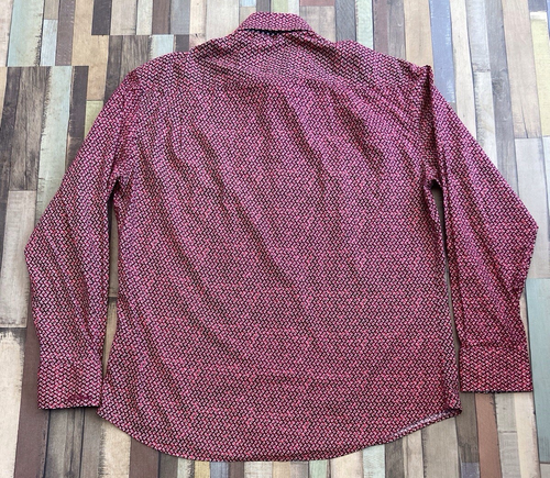 Jiggler Lord Berlue Shirt Mens 2XL Red Paisley Long Sleeve Bold Print XXL Large - Picture 2 of 13