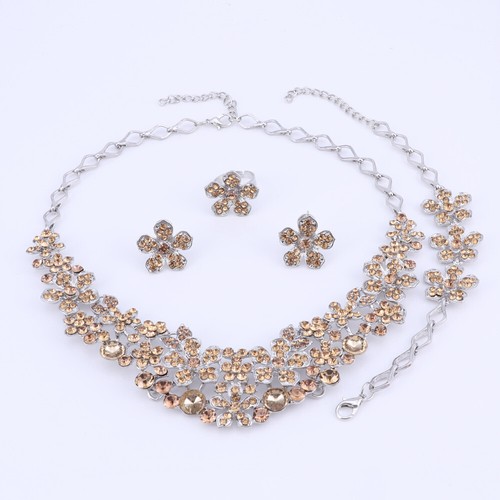 Conjunto de joyería de regalo de boda para mujer con flores de cristal - Imagen 68 de 106