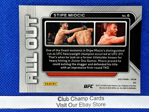 2023 #6 Stipe Miocic Panini Prizm UFC ALL OUT Insert - Picture 2 of 2