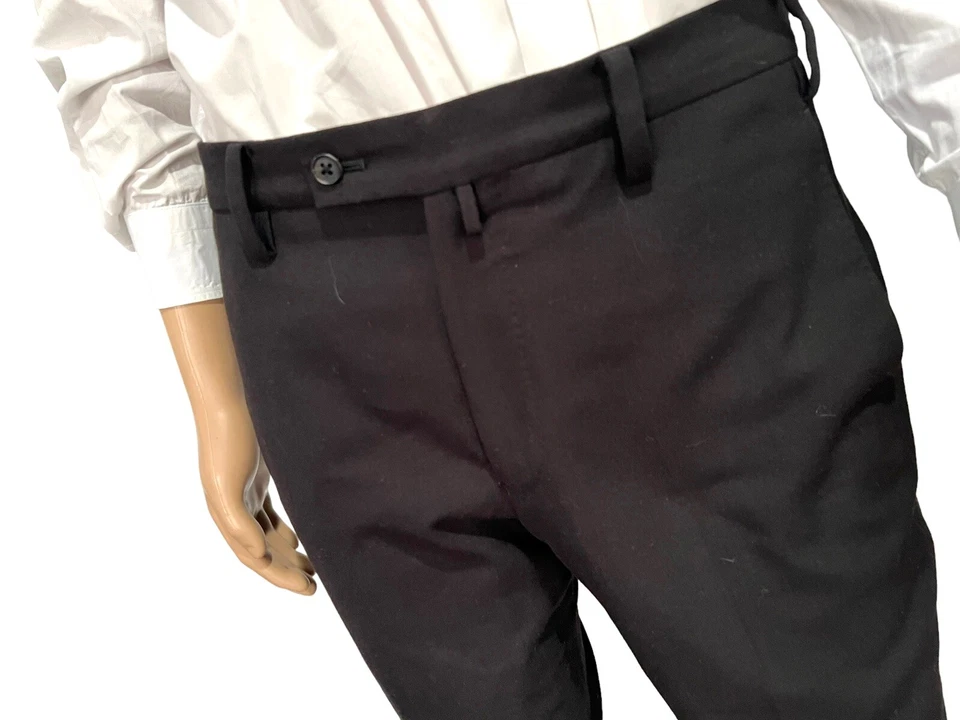 PANTALONES DE VESTIR DE LANA NEGROS PAUL SMITH PARA HOMBRE PANTALONES 34 32/35 PULGADAS CINTURA Foto 3 de 4