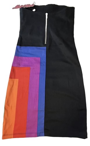 Motel Rocks Women’s Ariel Dress Rainbow Mini Stretch Halter Colorful Size XS NWT - Picture 3 of 10
