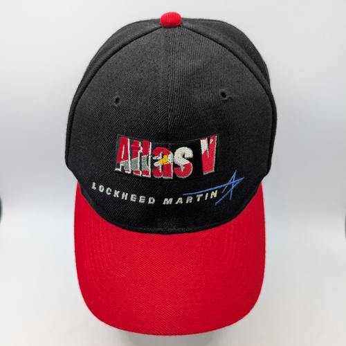 Vtg Lockheed Martin Atlas V Snapback Adjustable Black Red Baseball Hat Cap OS - Picture 6 of 14