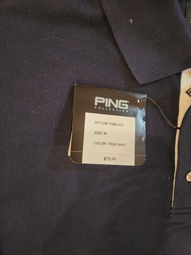 PING Sensor Cool Short Sleeve Golf Polo Shirt Men’s Size Medium Blue - Picture 3 of 7