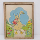 Vintage Mother Goose Rabbit Framed Picture J.T. Citroen NY 8"x10"