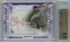 2018 Topps Diamond Icons Clayton Kershaw Red Ink Purple Auto #'ed 06/10BGS 9.5