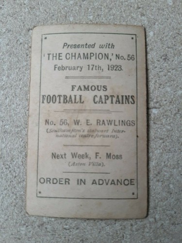 Amalgamated Press Cards - Sporting Champions - Famous Football Captains - 1922 - Picture 94 of 102