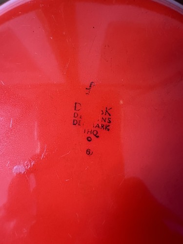 VINTAGE 1960’s Dansk Designs Denmark  IHQ Kobenstyle RED Enamel Dutch Oven 2qt - Picture 11 of 14