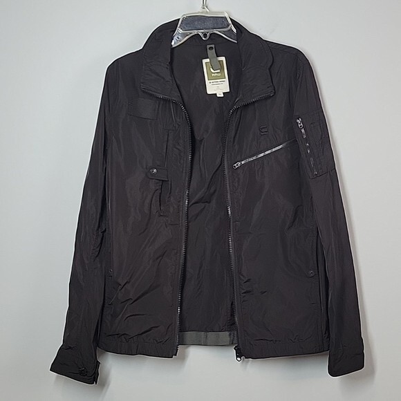 G Star G-Raw Timor Biker Overshirt Jacket Full zip black men's Medium