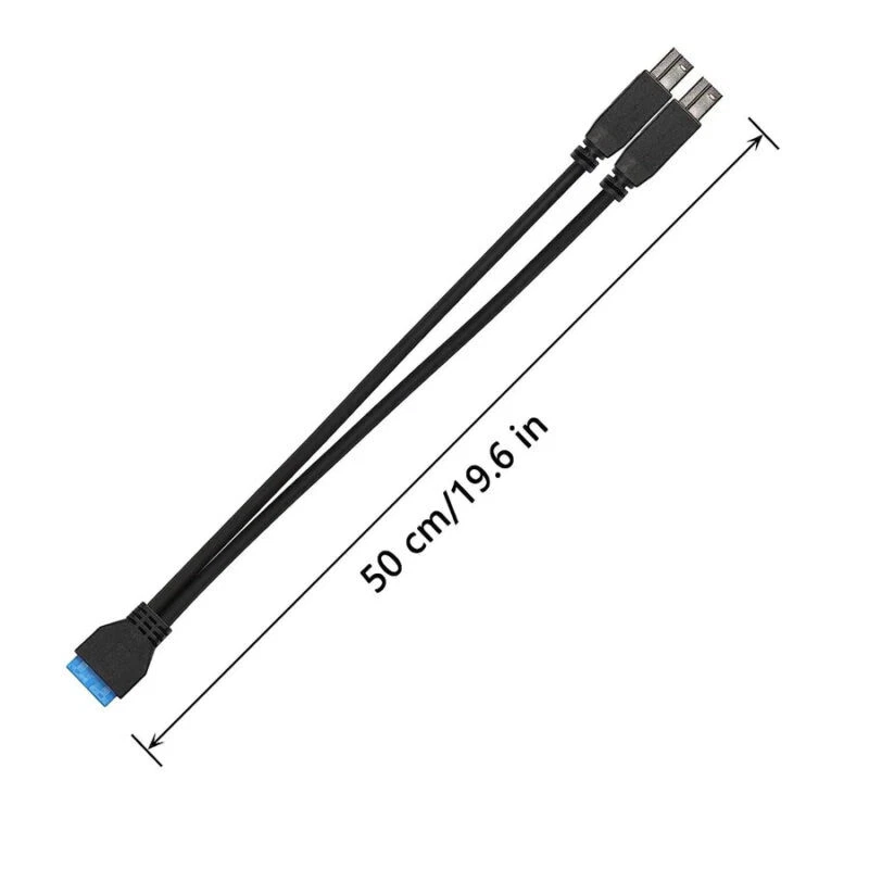 USB 3.0 19 Pin Female to Dual USB Type B Male Printer Splitter Cable 50cm - Image 4 of 4