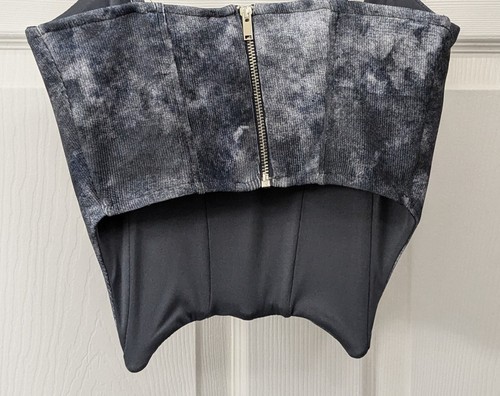 *NWT* Bershka Women's Acid Wash Corset Bustier Ribbed Top Size XS *NWT* - Picture 6 of 7