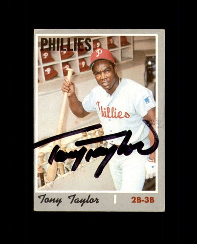 Tony Taylor Signed Authentic 1970 Topps Philadelphia Phillies Autographed