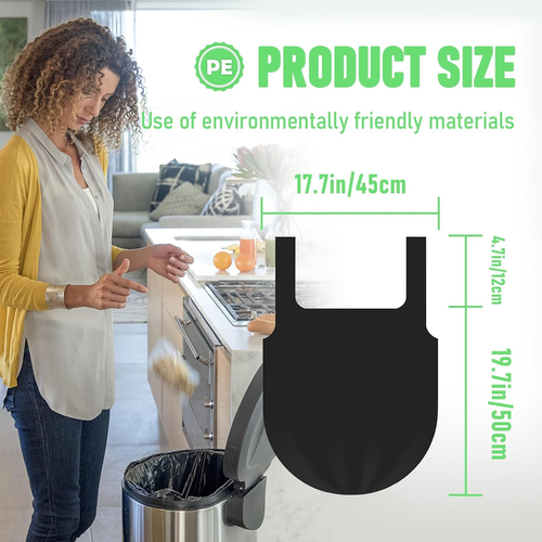Trash Bags, 100ct Black Trash Can Liners 4Gal. Heavy Duty Kitchen Garbage Bags - Picture 6 of 12