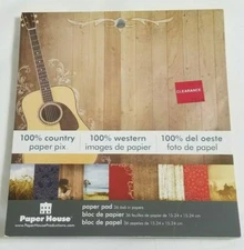 NEW Paper House Pad 100% Country Paper Pix 6 x 6 Acid Free 36 Sheets -D