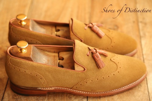Grenson Tasselled Tan Brown Suede Leather Shoes Loafers Mens UK 8 E US 9 EU 42 - Picture 3 of 11