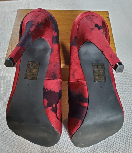 Le Chateau Damen Ultra Pumps High Heels Größe 9 Marmoriert Rot Schwarz Sexy Rd Toe - Bild 10 von 16