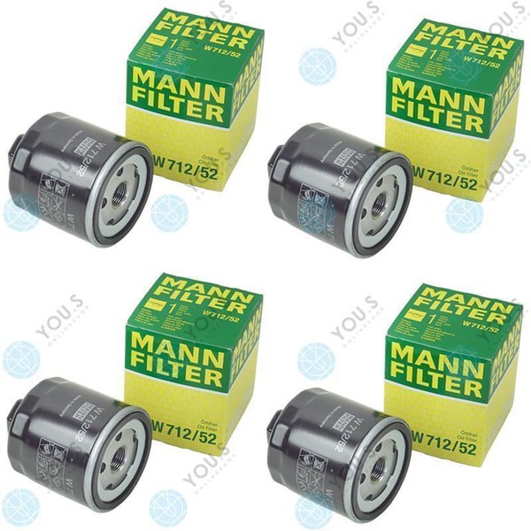 4X Mann Filter ÖLfilter W712/52 FüR VW Bora 1.4 16V / 1.6 / 1.6 16V / 1.6 FSI-image