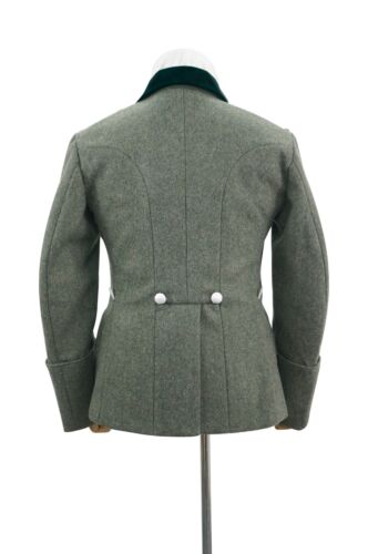 2WW2 M35 Elite 1 Div. FeldGrey Lana Feldcamicia 5 Bottoni Collare Verde Profondo - Foto 3 di 3