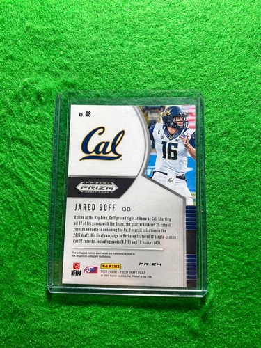 JARED GOFF PRIZM BLUE CARD LOS ANGLES RAMS 2020 PANINI PRIZM DRAFT PICKS REFRACT - Picture 10 of 12