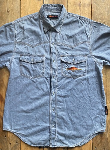 Vintage Quiksilver QSD Denim Western Shirt - Grey/Blue - Large - Cotton - Picture 2 of 18