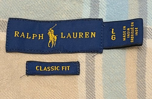 Ralph Lauren Franela A Cuadros Pastel Silenciada Abotonada Talla L - Imagen 8 de 11