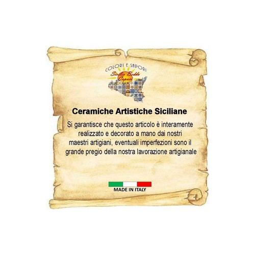 Poggia mestolo in ceramica Caltagirone, h 25 cm ca. (1pz) decoro barocco con 3 o - Imagen 9 de 18